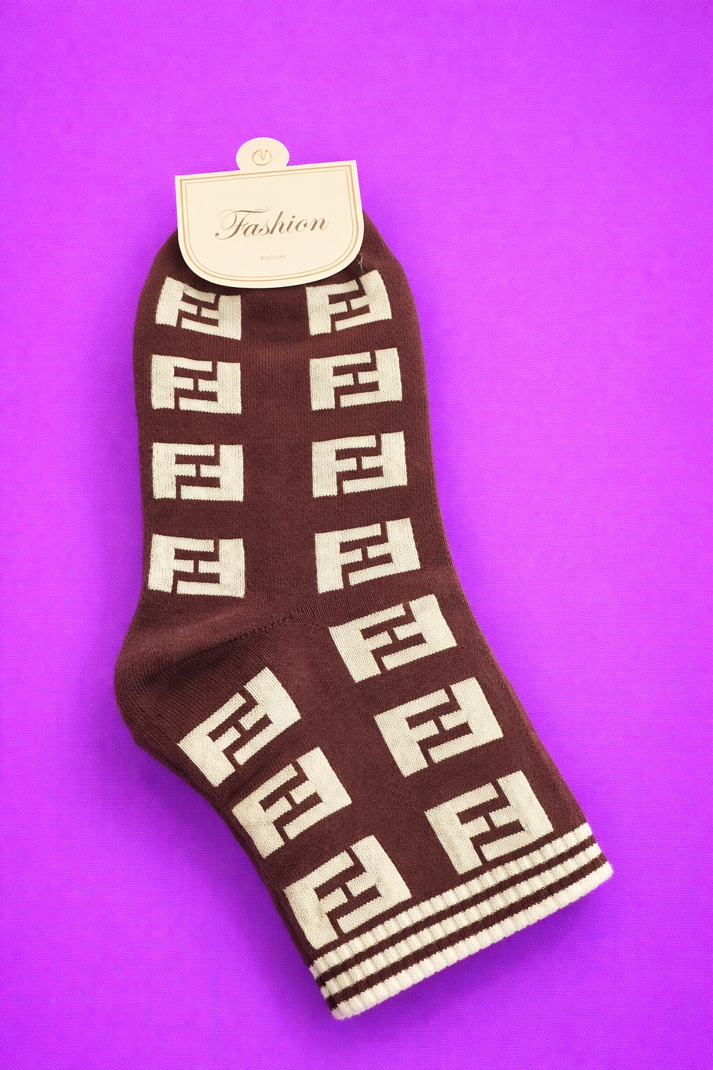 Fendi inspired crew socks