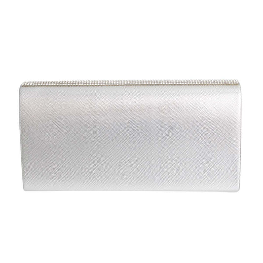 Designer Lipstick Silver Flap Clutch