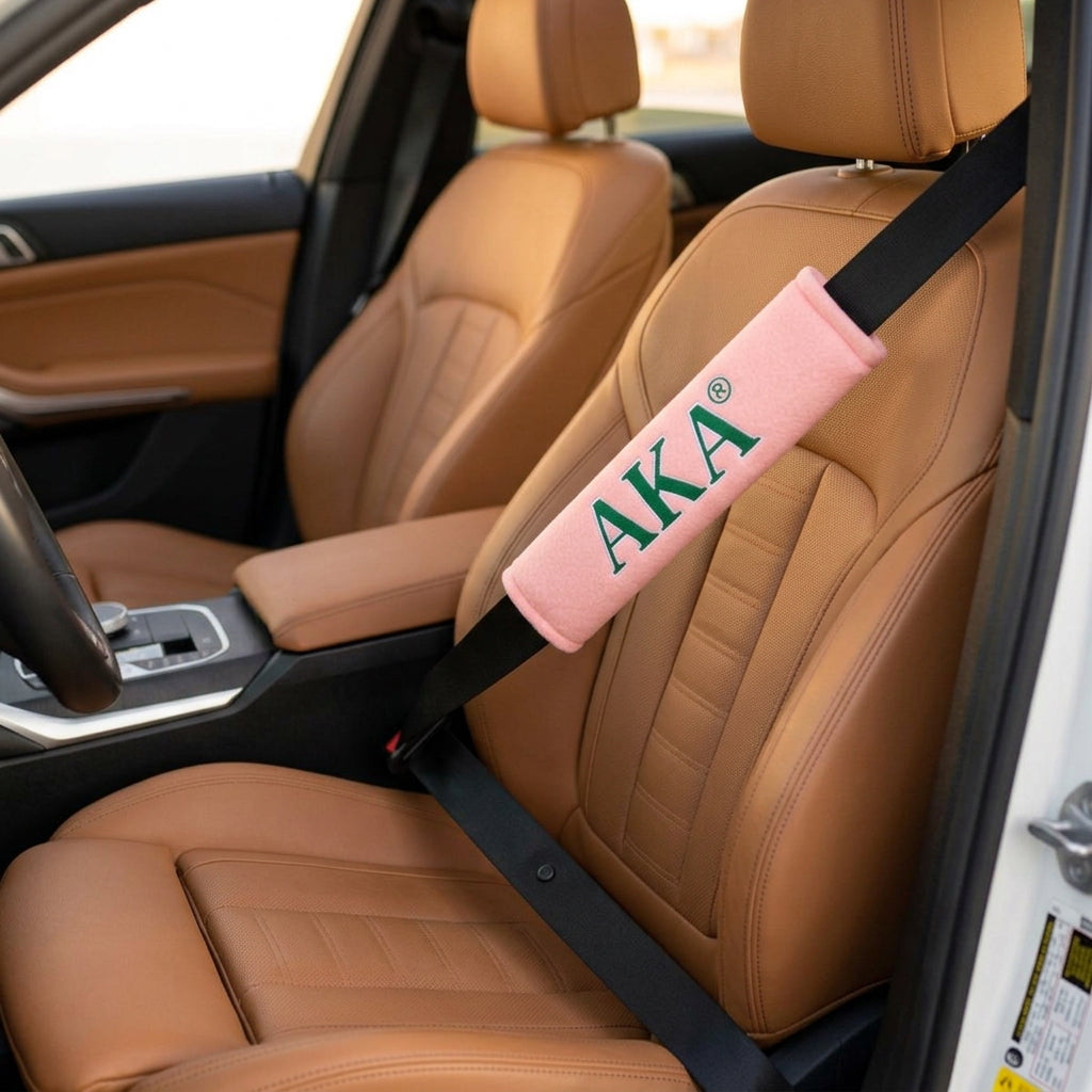 Alpha Kappa Alpha Pink Seat Belt Cover Set