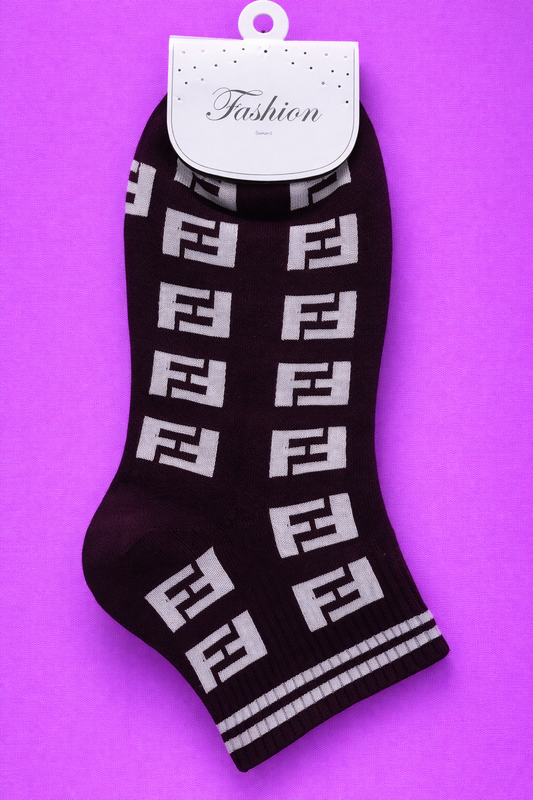Fendi inspired crew socks