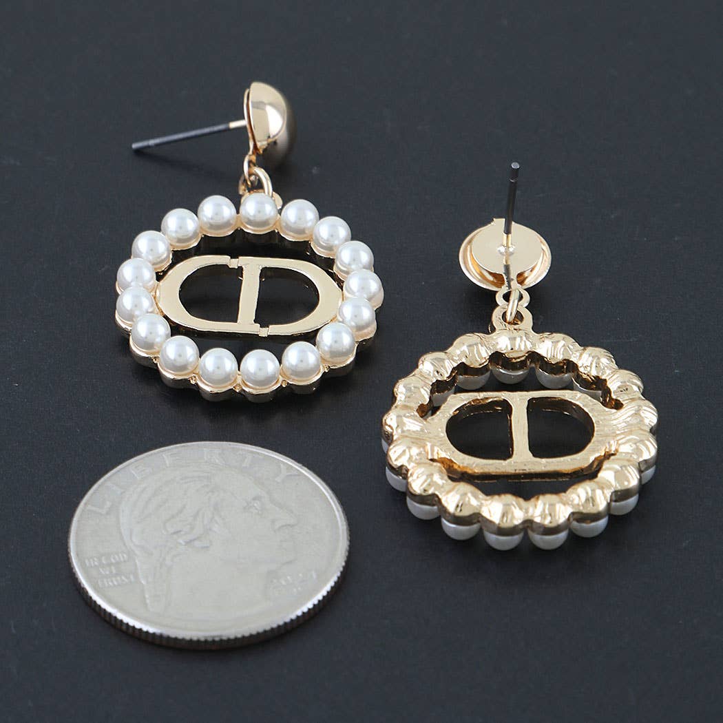 Pearl Beaded Chain Earrings