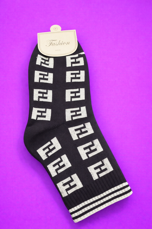Fendi inspired crew socks