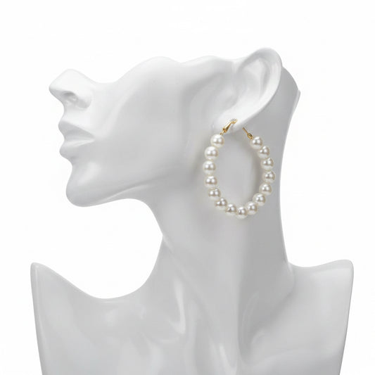 Upside Down Pearl Hoop Earring