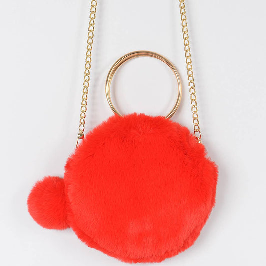 Faux Fur Handle Clutch