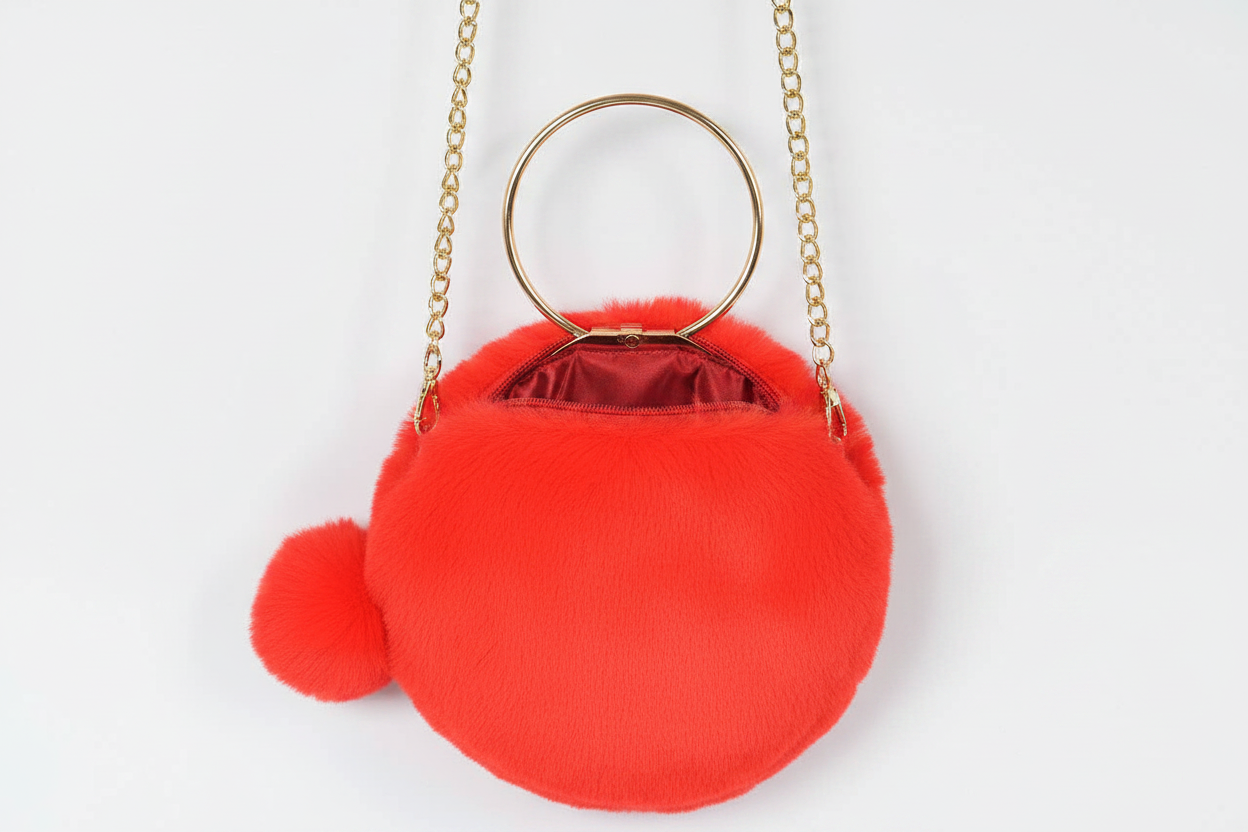 Faux Fur Handle Clutch
