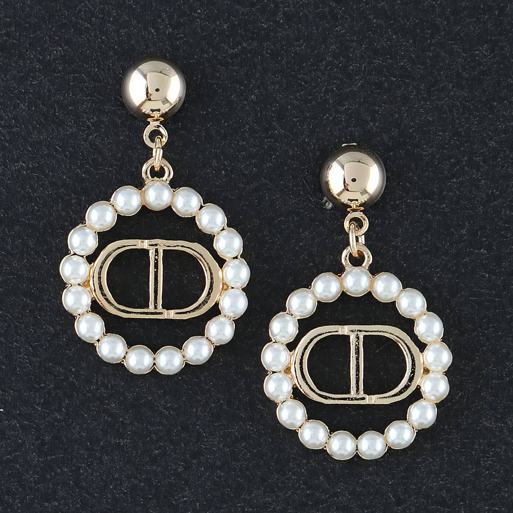Pearl Beaded Chain Earrings