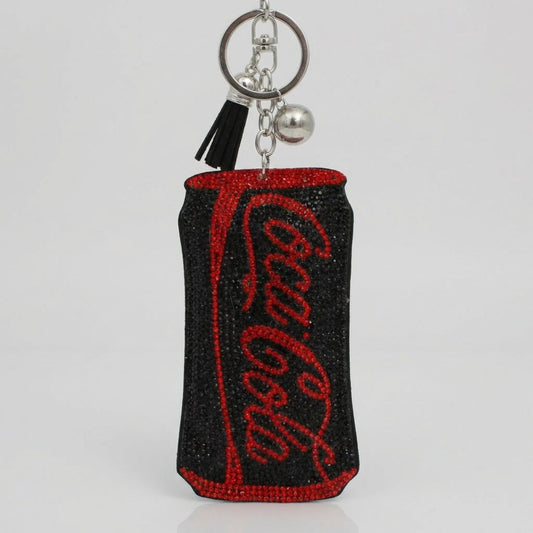 Keychain Black Coke Zero Sparkle Purse Charm