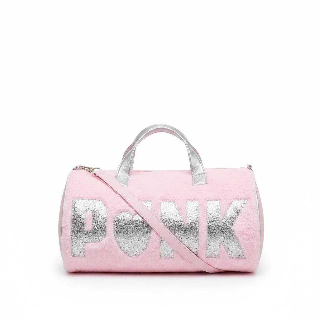 Pink Glitter Duffel Bag