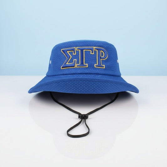 SGRHO Sorority Yellow Mesh Embroidered Bucket Hat
